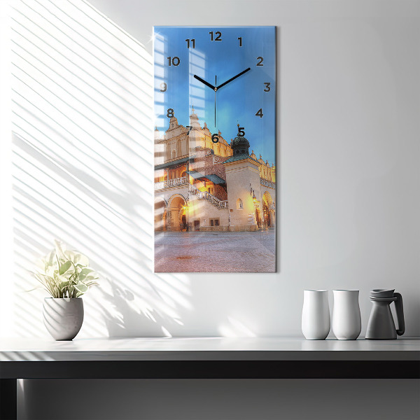 Modern vertical wall clock Main Market Square in Krakow