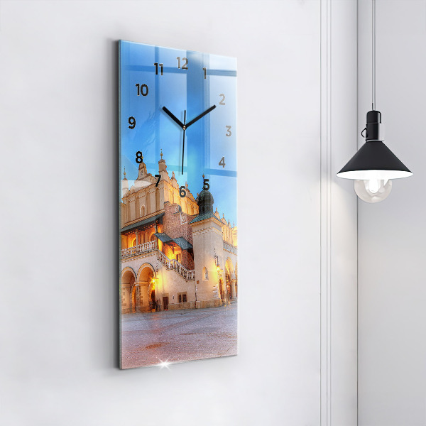 Modern vertical wall clock Main Market Square in Krakow