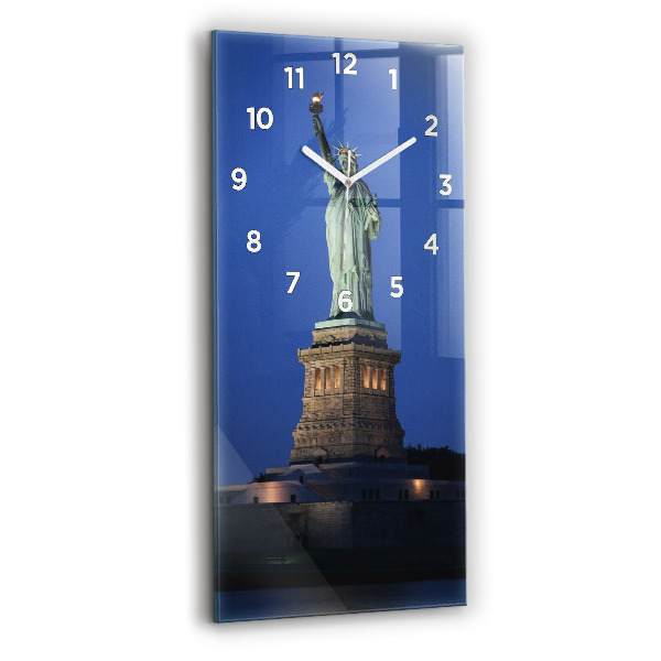 Modern vertical wall clock Statue of Liberty New York