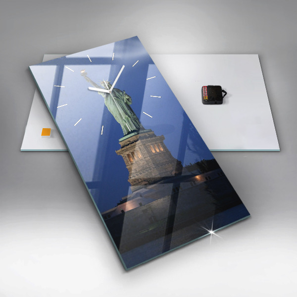 Modern vertical wall clock Statue of Liberty New York