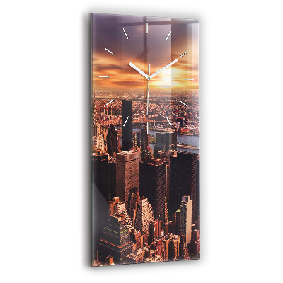 Modern vertical wall clock Panorama of the city west