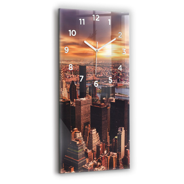 Modern vertical wall clock Panorama of the city west