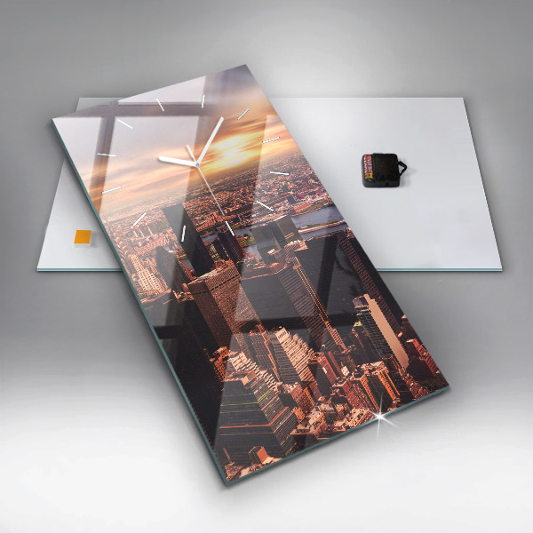 Modern vertical wall clock Panorama of the city west