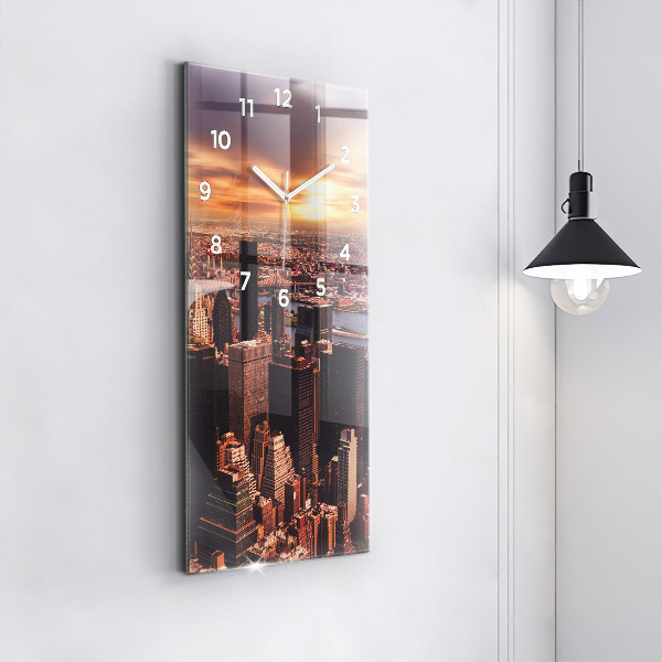 Modern vertical wall clock Panorama of the city west