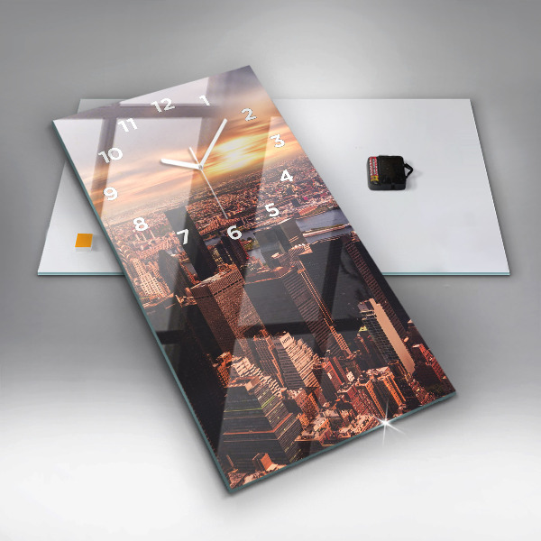 Modern vertical wall clock Panorama of the city west