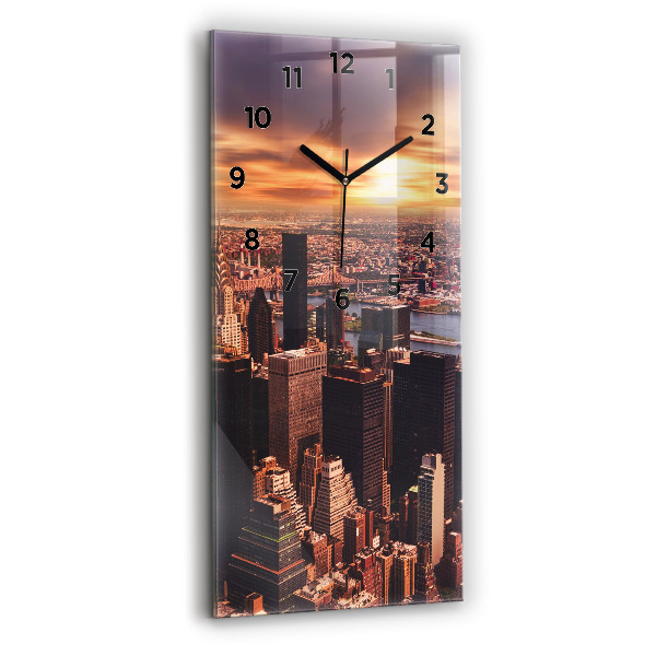 Modern vertical wall clock Panorama of the city west