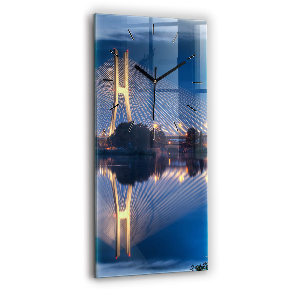 Modern vertical wall clock Rędziński Bridge Wrocław