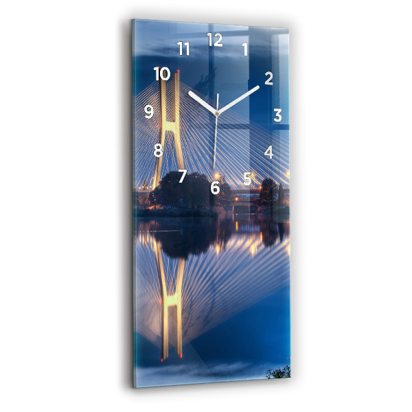 Modern vertical wall clock Rędziński Bridge Wrocław