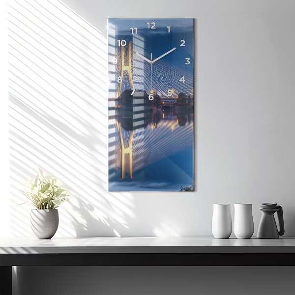 Modern vertical wall clock Rędziński Bridge Wrocław