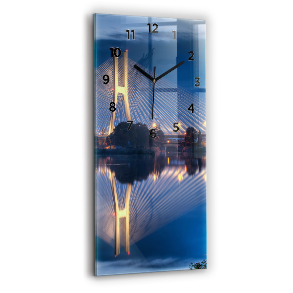 Modern vertical wall clock Rędziński Bridge Wrocław