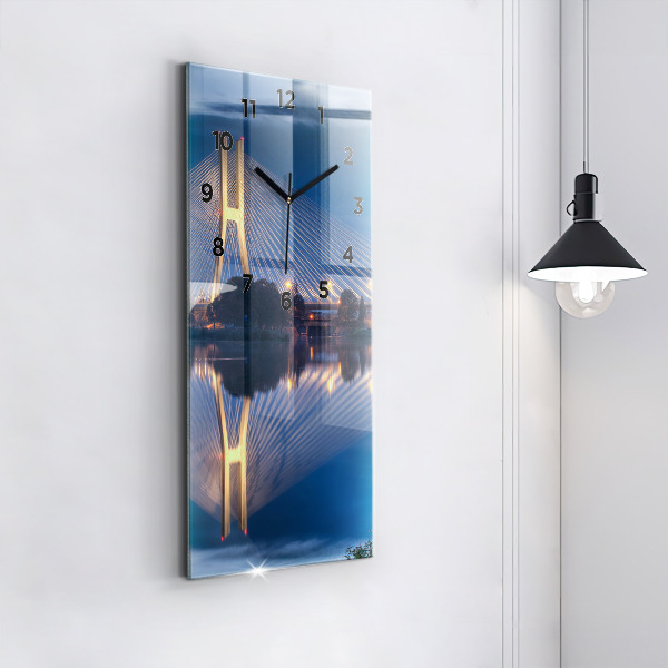 Modern vertical wall clock Rędziński Bridge Wrocław