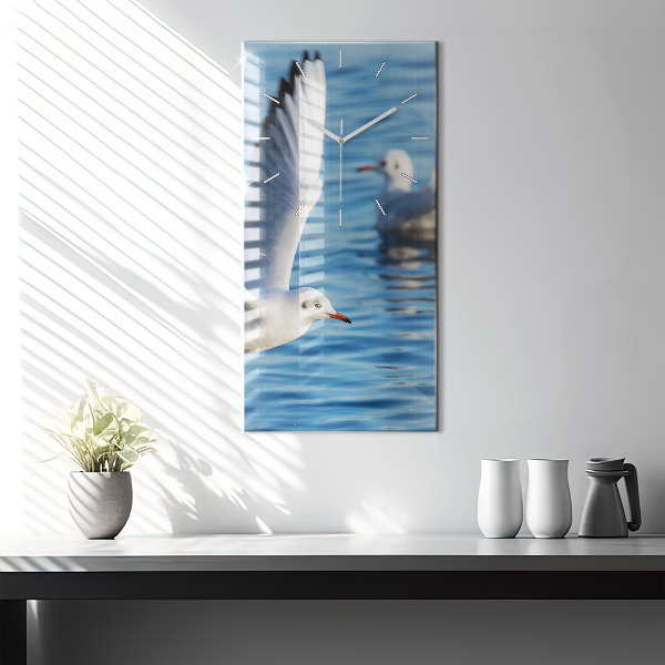 Modern vertical wall clock Seagulls in Gdynia