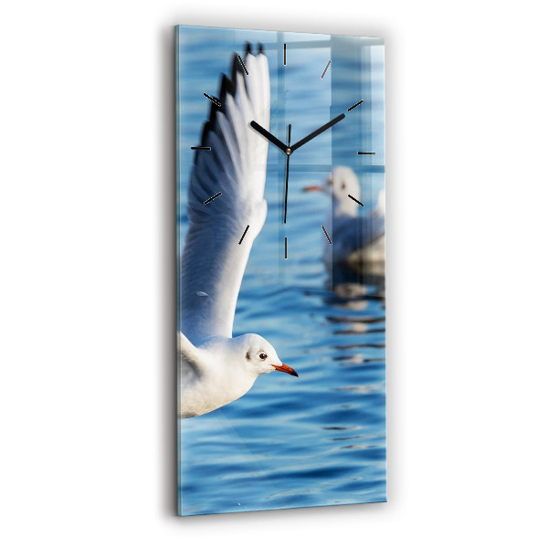 Modern vertical wall clock Seagulls in Gdynia