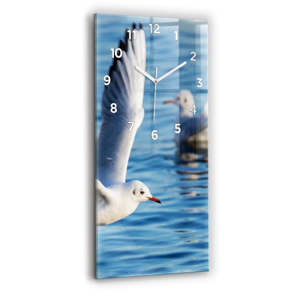 Modern vertical wall clock Seagulls in Gdynia