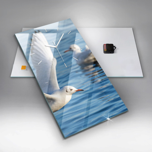 Modern vertical wall clock Seagulls in Gdynia