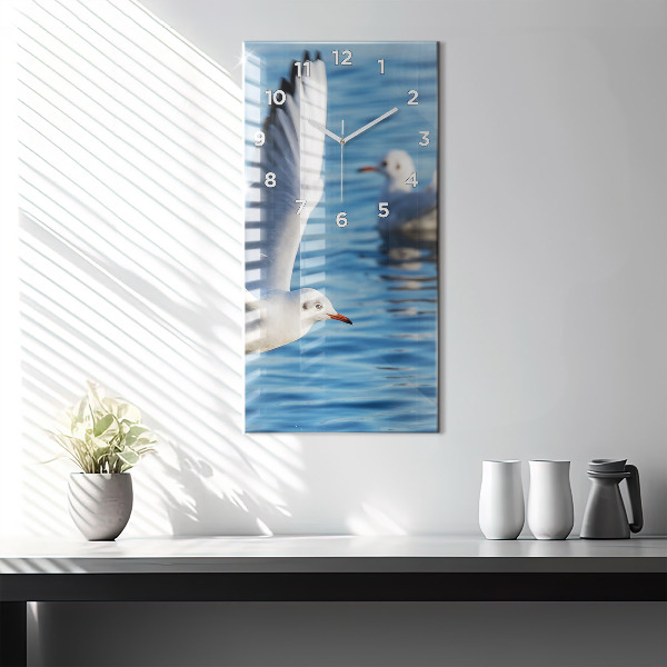 Modern vertical wall clock Seagulls in Gdynia