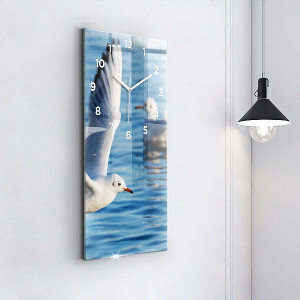 Modern vertical wall clock Seagulls in Gdynia