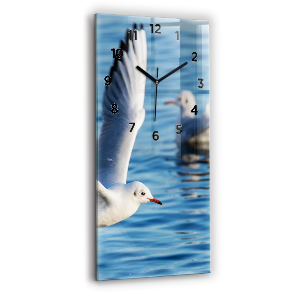 Modern vertical wall clock Seagulls in Gdynia