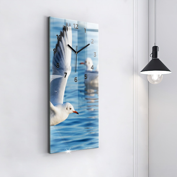 Modern vertical wall clock Seagulls in Gdynia