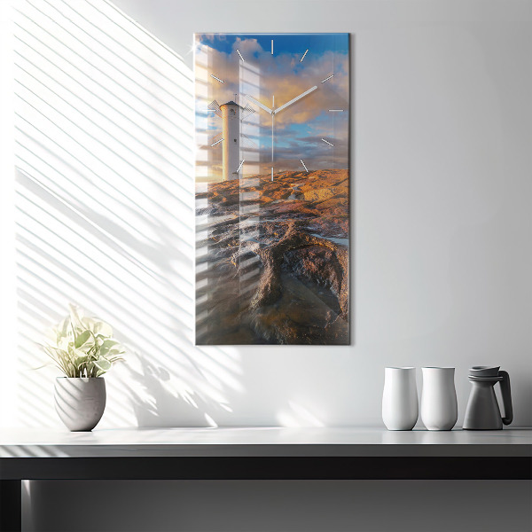 Modern vertical wall clock The Lighthouse and the Baltic Sea