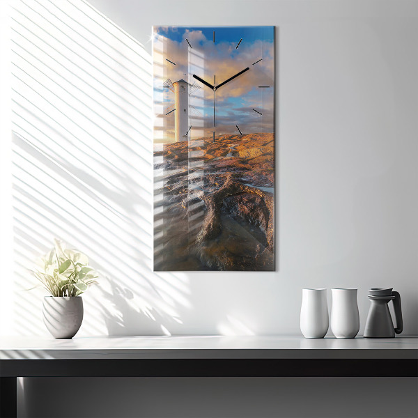 Modern vertical wall clock The Lighthouse and the Baltic Sea