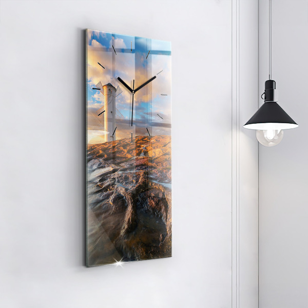 Modern vertical wall clock The Lighthouse and the Baltic Sea