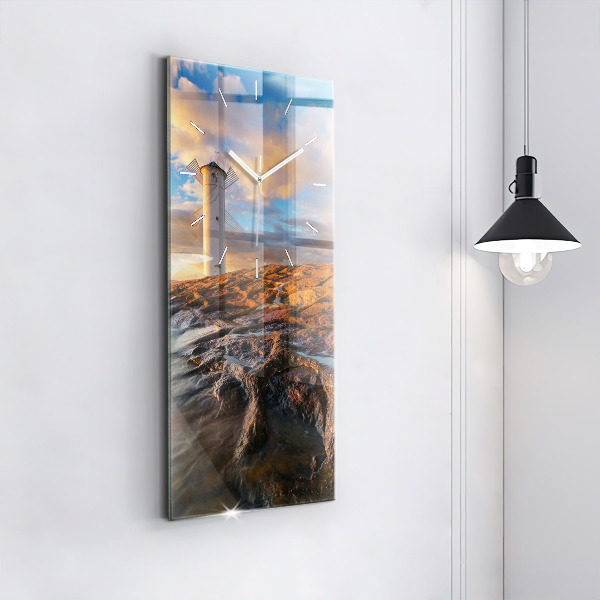 Modern vertical wall clock The Lighthouse and the Baltic Sea