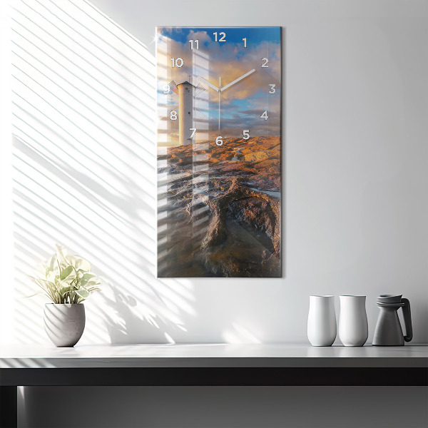Modern vertical wall clock The Lighthouse and the Baltic Sea