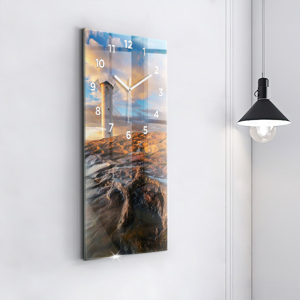Modern vertical wall clock The Lighthouse and the Baltic Sea
