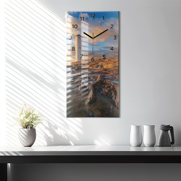 Modern vertical wall clock The Lighthouse and the Baltic Sea