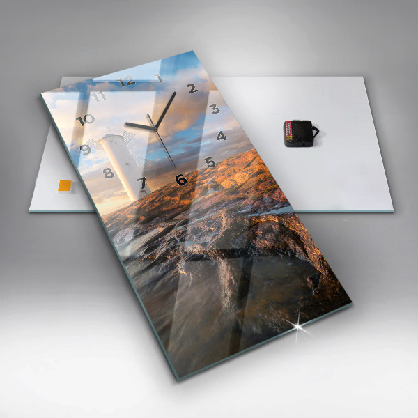 Modern vertical wall clock The Lighthouse and the Baltic Sea
