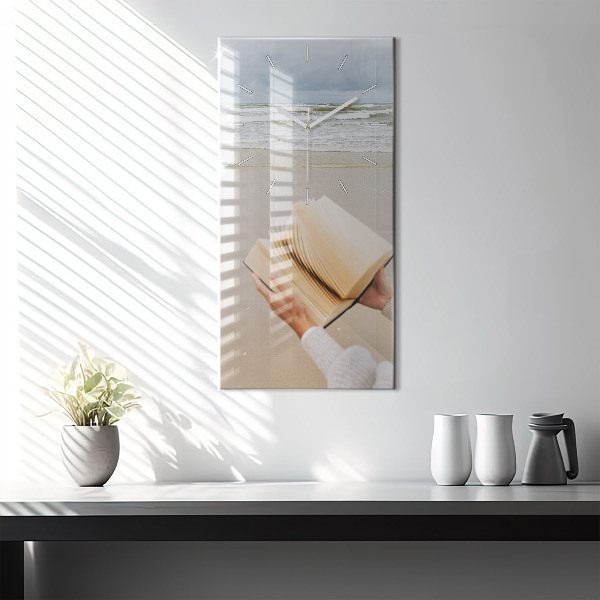 Modern vertical wall clock A moment with a book