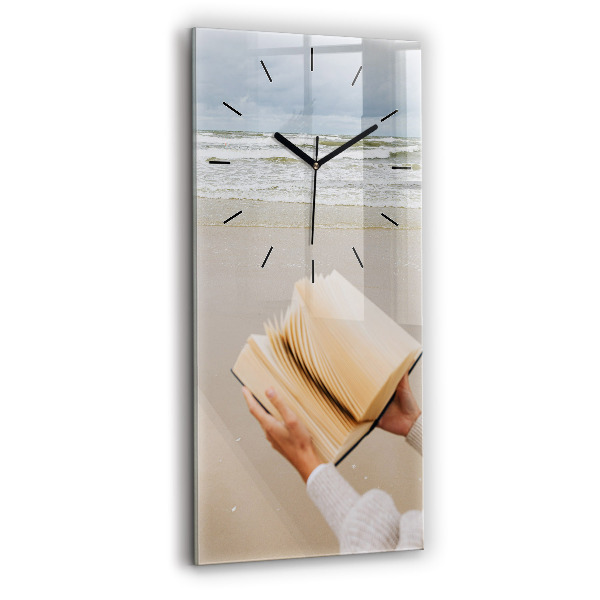 Modern vertical wall clock A moment with a book