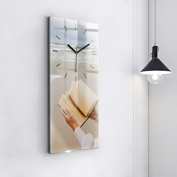 Modern vertical wall clock A moment with a book