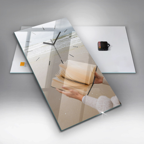 Modern vertical wall clock A moment with a book
