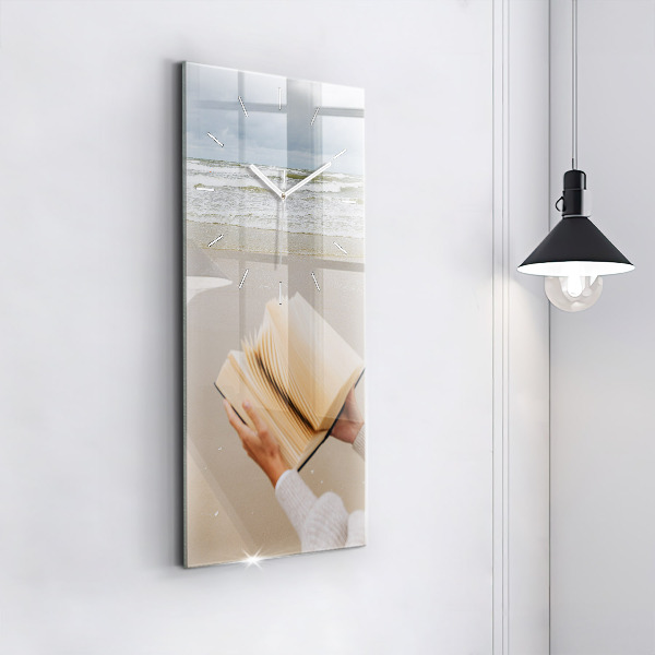 Modern vertical wall clock A moment with a book