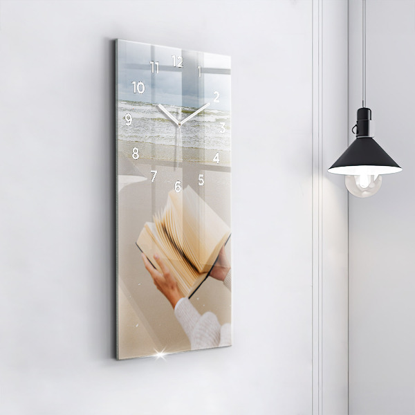 Modern vertical wall clock A moment with a book
