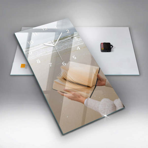 Modern vertical wall clock A moment with a book
