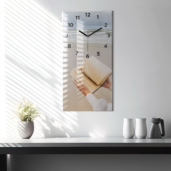 Modern vertical wall clock A moment with a book