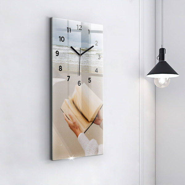 Modern vertical wall clock A moment with a book