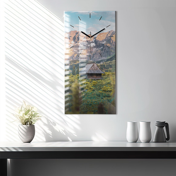Modern vertical wall clock Cottage in the Tatra Mountains
