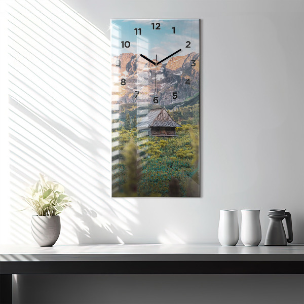 Modern vertical wall clock Cottage in the Tatra Mountains