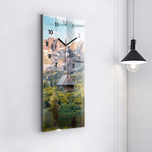 Modern vertical wall clock Cottage in the Tatra Mountains