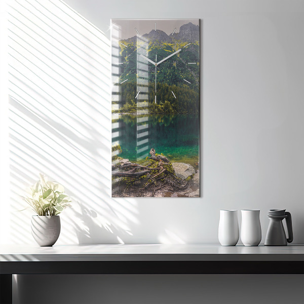 Modern vertical wall clock Morskie Oko in the Tatra Mountains