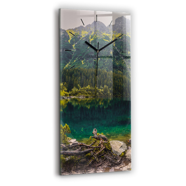 Modern vertical wall clock Morskie Oko in the Tatra Mountains