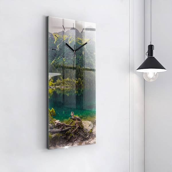 Modern vertical wall clock Morskie Oko in the Tatra Mountains