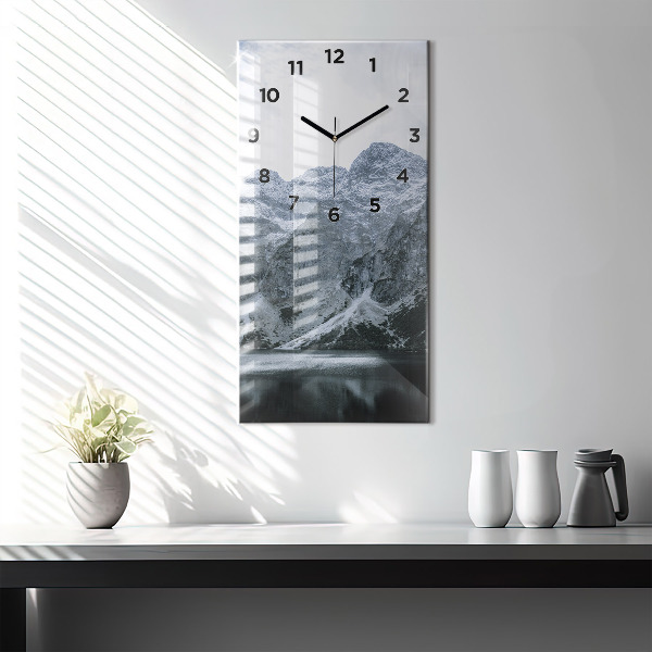Modern vertical wall clock Morskie Oko in the Tatra Mountains