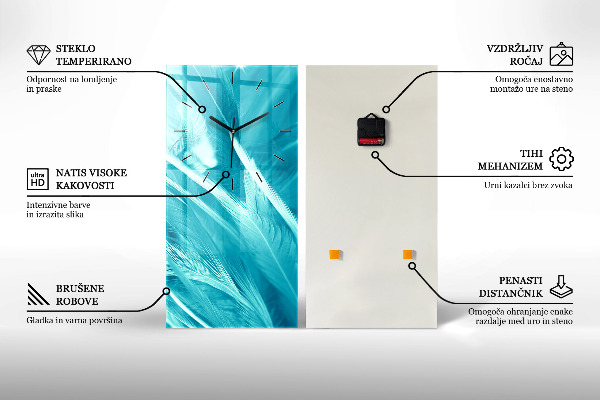 Modern vertical wall clock Lake and mountains