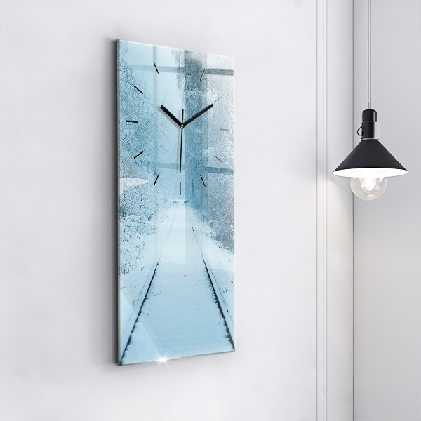 Modern vertical wall clock Deer on the tracks