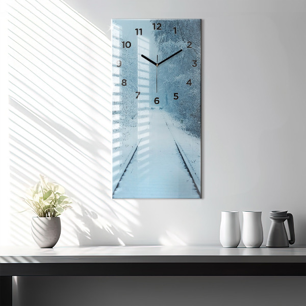 Modern vertical wall clock Deer on the tracks